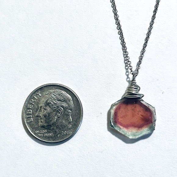 Watermelon Tourmaline Necklace - Picture 2 of 4